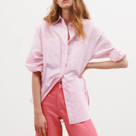 Zara Tops - Zara Pink Button-Down Shirt